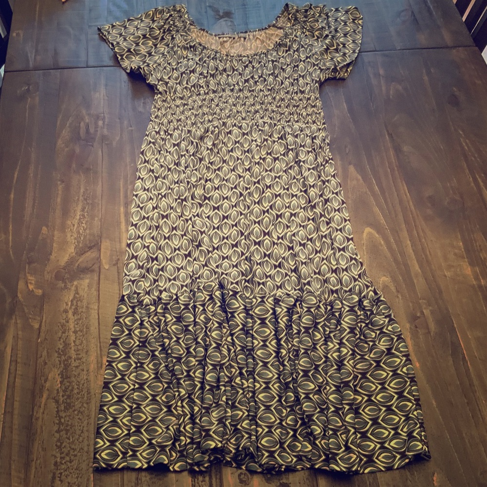 Boho type dress tiered with pattern